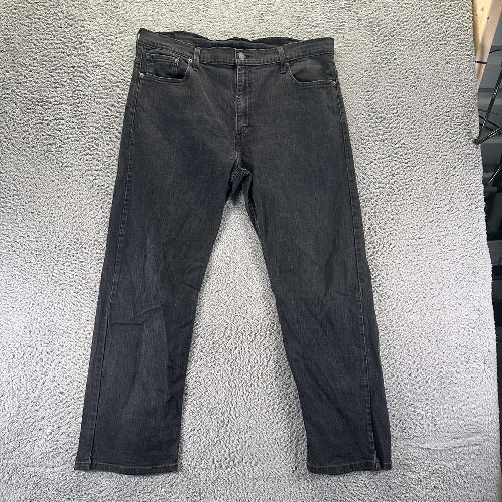 Levi's 569 Jeans Mens 40x30 Black Cotton Denim Straight Travel Workwear Stretch